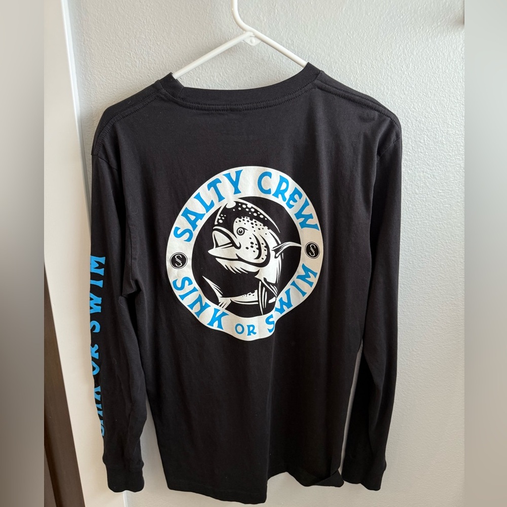 Salty Crew Black Long Sleeve Tee with Circular Logo